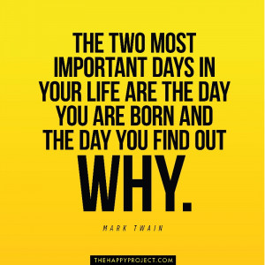 your WHY is vital. Knowing your purpose and pursuing your passion ...