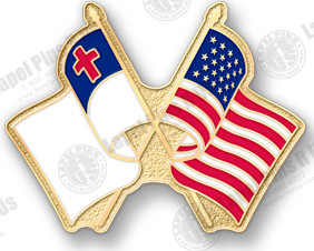 MEN of God and Country Lapel Pin featuring both the American and ...