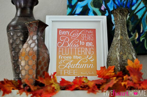 Fluttering Leaves Fall Quote, by Emily Bronte ~ Free Printable | {Five ...