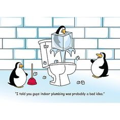 ... jokes plumbing christmas cards plumbing humor penguins plumbing