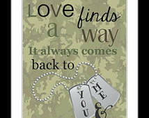 Army Wife Military Deployment Gift, Love Will Find A Way Quote ...
