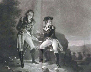 Rare Portrait of Benedict Arnold and John Andre