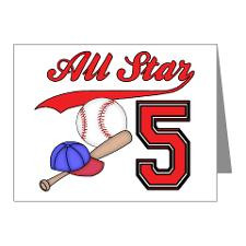 AllStar Baseball 5th Birthday Invitations (10 Pk) for