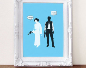 Han Solo Princess Leia Limited Edition Art Print