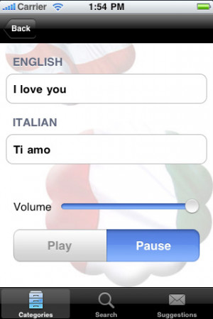 Download English to Italian Translation Phrasebook iPhone iOS