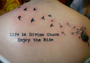 Dandelion Tattoos With Quotes Awesome back tattoo