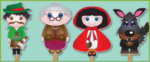 Red Riding Hood Stick Puppets