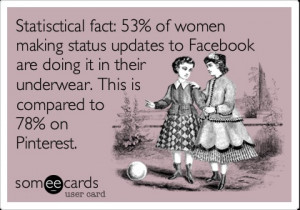 Statisctical fact: 53% of women making status updates to Facebook are ...