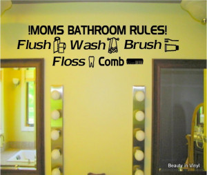 Details about Bathroom rules Vinyl Wall Art Stickers Quote words