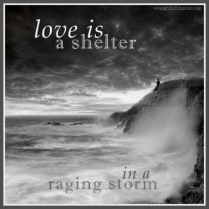 Love is a shelter in a raging storm