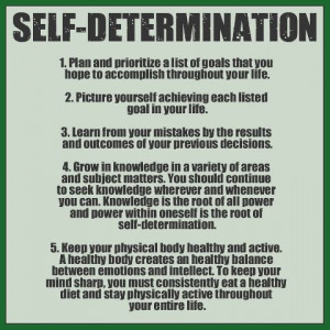 Self-determination...