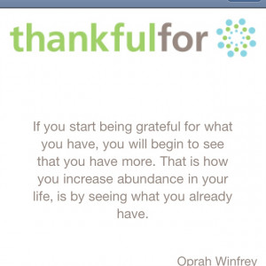 ... has some inspiring quotes of gratitude like this one of oprah Winfrey
