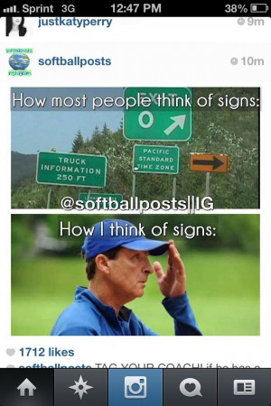 ... but some softball players haven't ever learn to read softball signs