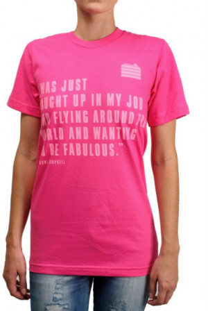 House Of Holland Naomi Campbell Quote Jersey T shirt in Pink fuchsia