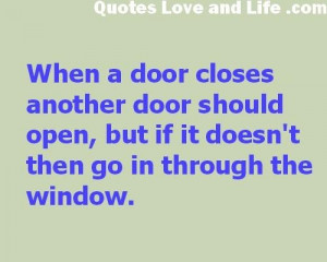 Funny motivational quotes when a door closes