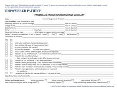 Patient and Family Rounding Form from the Empowered Patient Coalition ...