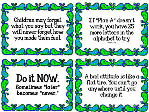 11 Quotes that will inspire teachers and students. Cute blue/green ...
