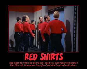 star trek redshirts scotty is a red shirt and he's still alive
