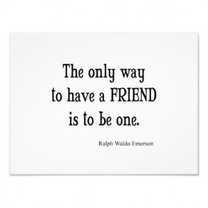Vintage Emerson Inspirational Friendship Quote Photo Print