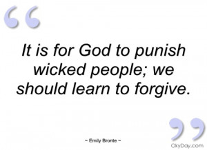 it is for god to punish wicked people emily bronte