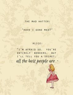 mad hatter have i gone mad printable digital downloadable poster quote ...