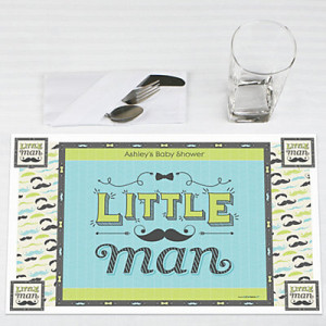 Dashing Little Man - Personalized Baby Shower Placemats