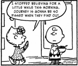funny charlie brown comic i stopped believing journey is going to be ...