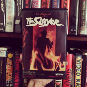 VHS delivery: THE SLAYER, on the VIPCO label.