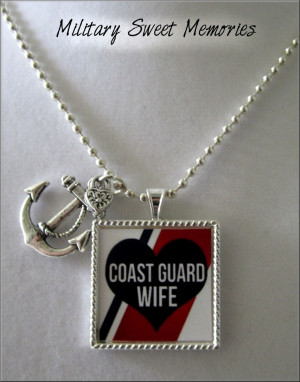 Coast guard wife necklace, Coast Guard