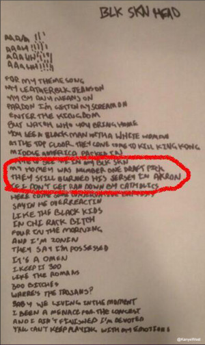 And here is a version with the James lyrics circled ( H/T: The ...