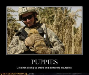 demotivational posters puppies - funny military pics