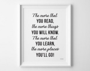 , Dr Se uss Quote Back to School Kids Wall Art, First Day of School ...