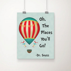 Seuss Quote Art Print - Children's Wall Art - Dr. Seuss Art - Playroom ...