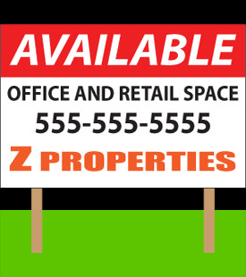 custom commercial real estate sign - single face installed into soft ...