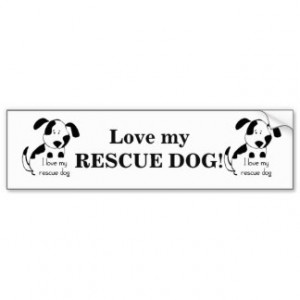 Inspirational LOVE MY RESCUE DOG Pet Car Bumper Sticker