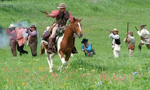 Modern-day reenactors, fighting the battle of Coleto Creek, where ...