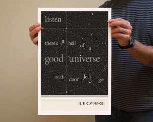 Book Quote E. E. Cummings Poster Illustration by Evan Robertson