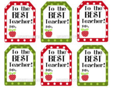 Teacher Appreciation Printable Gift Tags by SunshineTulipdesign