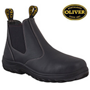 Black Pull On Work Boots