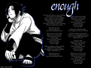 Enough -- Sasuke Uchiha by SabakuNoHeeromai
