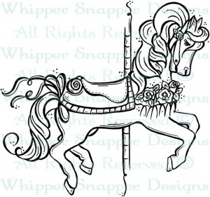 Carousel Horse Rubber Stamp
