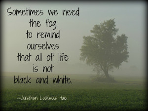 fog was like a wet blanket as I walked down my country road one day ...