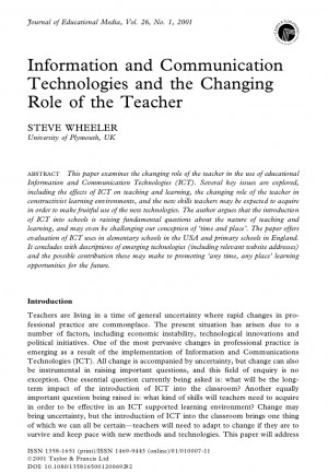ICT and the changing role of the teacher