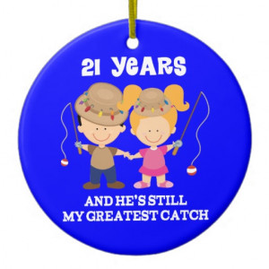 21st Wedding Anniversary Funny Gift For Her Double-Sided Ceramic Round ...
