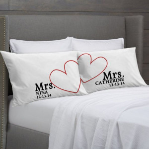 MRS and MRS Personalized Pillowcases Lesbian Couple Gift Idea ...