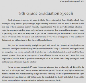 Great 8th Grade Graduation Speech
