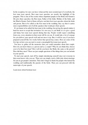 How To Write Best Man Toast Speeches. Document Sample. Shared by ...