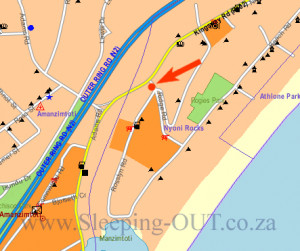 Map Sunsplash Guest House in Amanzimtoti South Coast (KZN) KwaZulu ...