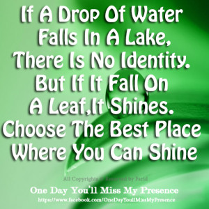 Water Drop Quotes Inspirational