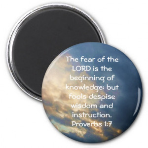 Bible Verses Wisdom Quote Saying Proverbs 1:7 Magnets